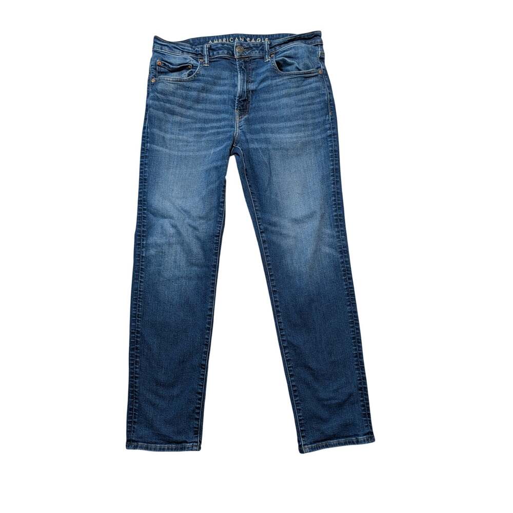 American Eagle Men's Slim Straight Airflex Medium Wash Denim Jeans Size 34x32